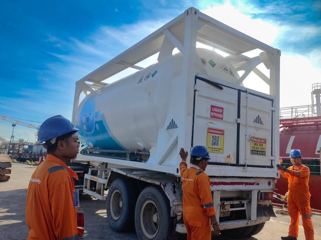 Proses Persiapan Liquid Nitrogen untuk dikonversi menjadi gas nitrogen